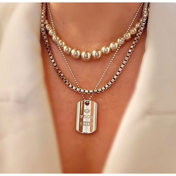 Tiffany & Co Hardwear Graduated Ball Bead Necklace - 925 Silver - 16” - Picture 15 of 15